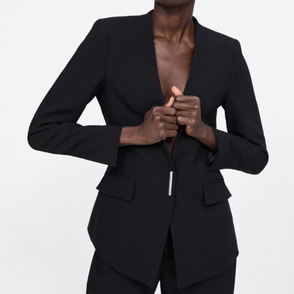 ZARA BLACK FULLY LINED BLAZER JACKET
